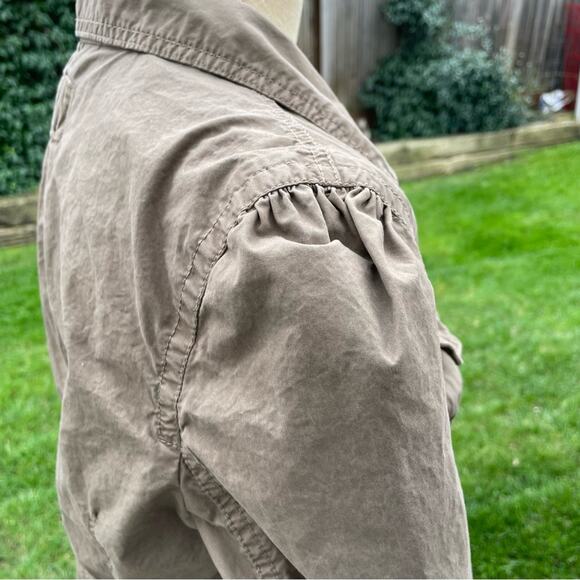 Converse One Star Khaki Collared Button Up Shirt Women's Size Medium - Picture 8 of 10